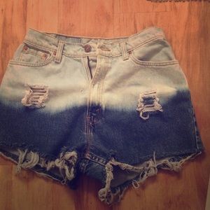 High waist ombré shorts