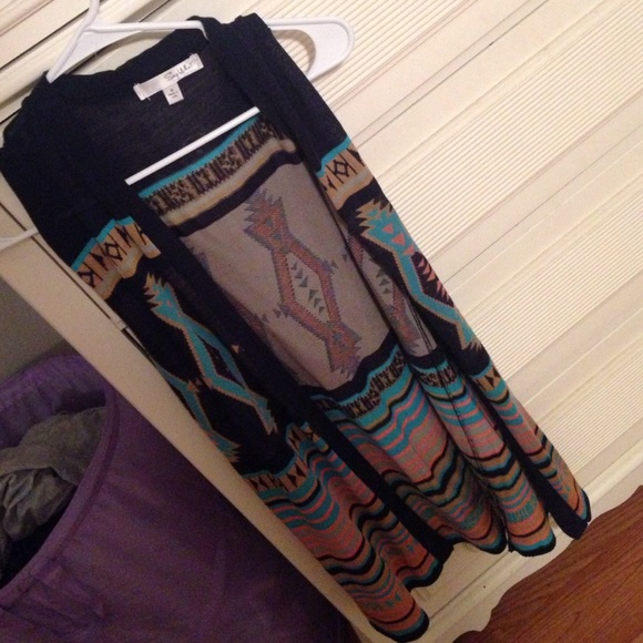 Aztec print vest/cardigan