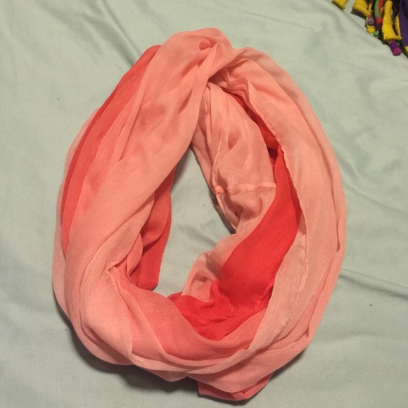 Peach/coral ombré infinity scarf