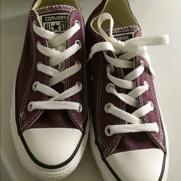 Maroon purple converse