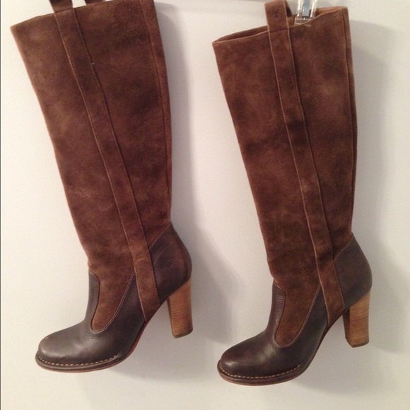 Etienne Aigner Shoes - Soft leather boots up the calf.  Brown