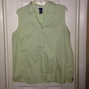 Greenish cut off dress shirt