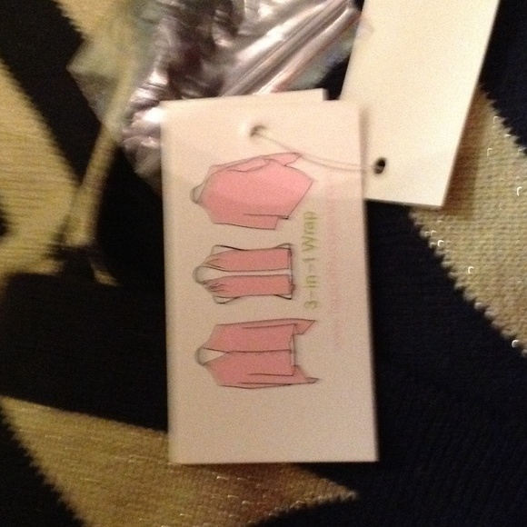 Top It Off Blue & Gold Lurex  3 n 1 Cape - Picture 2 of 3