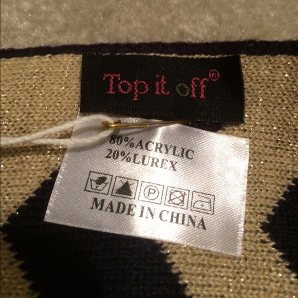 Top It Off Blue & Gold Lurex  3 n 1 Cape - Picture 3 of 3