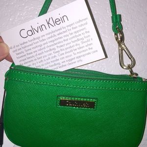 Calvin Klein wristlet White House Black Market white strapless dress ...