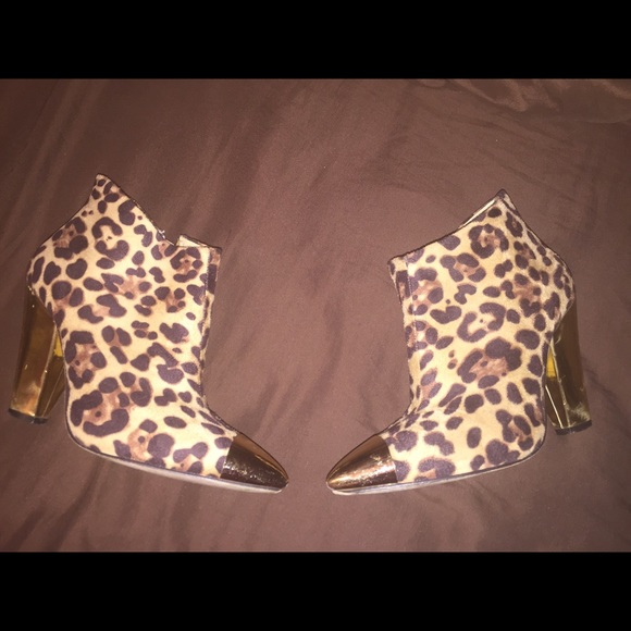 Leopard print booties