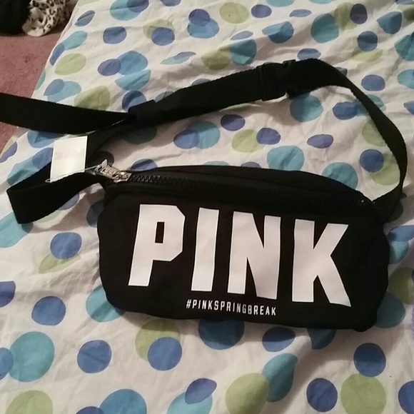 PINK black fanny pack