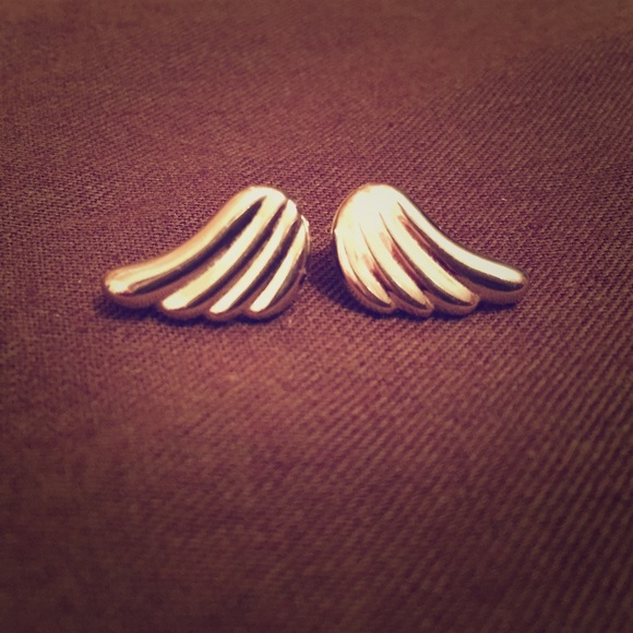 Vintage silver wing earrings