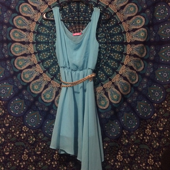 Baby blue sideways high low dress