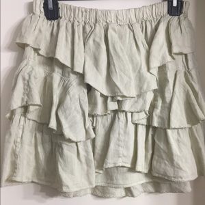Isabel Marant linen ruffled skirt in stone color