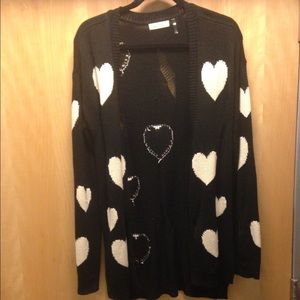 Black and White heart cardigan