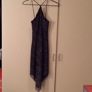 Black and Silver Vintage Cache Cocktail Dress