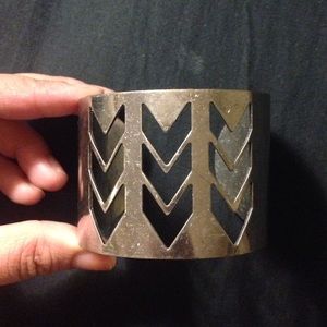 Silver Chevron Cuff