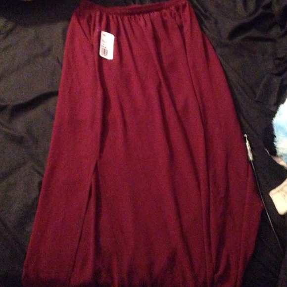 Burgundy maxi skirt