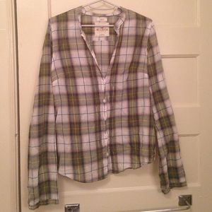 Super cute sheer green, & yellow Hollister shirt
