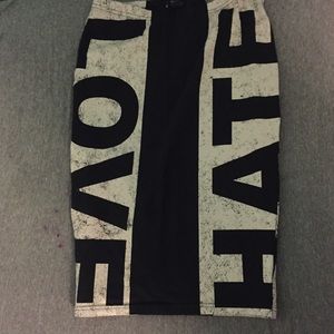 Love/hate midi skirt