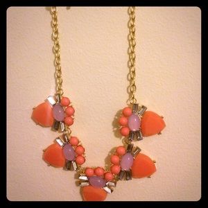 Coral and pink statement necklace
