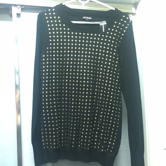 Express Gold Stud Sweater NWT