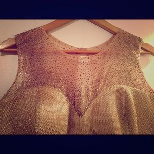 Swarovski Crystal Gold Evening Gown