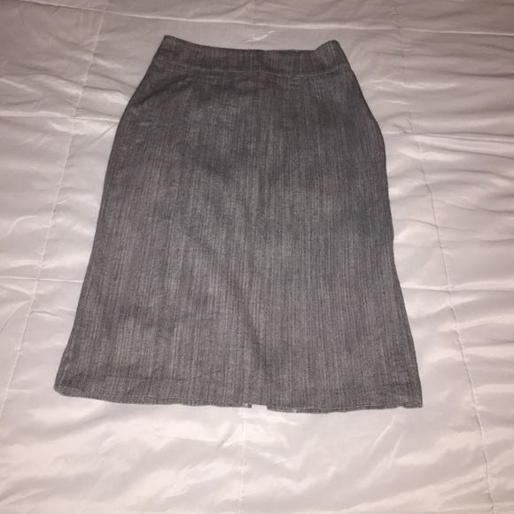 Black and White Herringbone Pencil Skirt