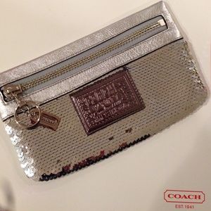 Coach Poppy Sequin Small Clutch. Never Used.