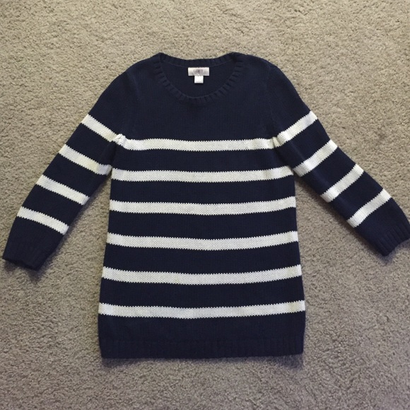 SOLD Loft navy and white striped sweater