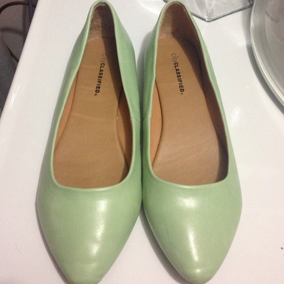 Teal/ mint green flats