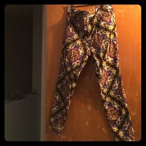 Plus Size Printed Denim Pants