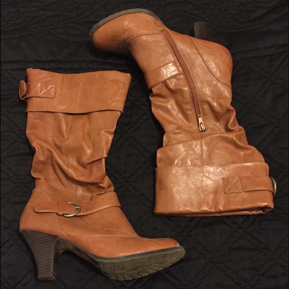 Shoes - Cognac Buckle Boots