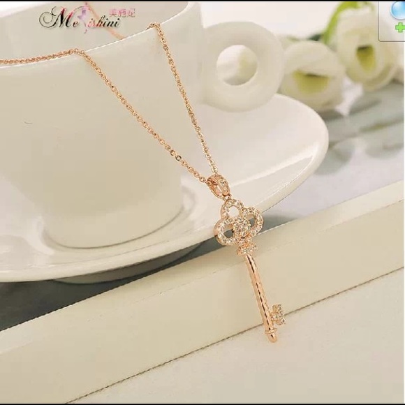 ✅It's Here✅ Beautiful Rose Gold Key Necklace - Picture 1 of 2