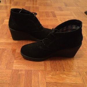 Black wedge lace ankle booties- ***Out of town!!
