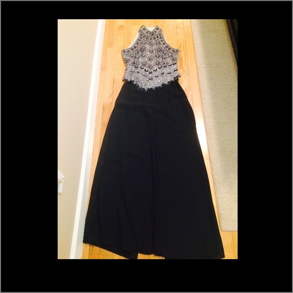 Papell  Boutique beaded turtleneck & evening pants - Picture 2 of 2