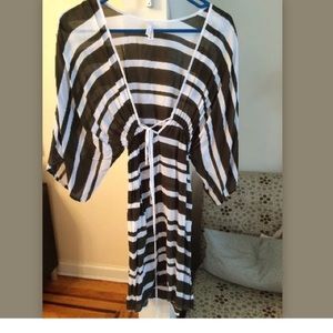 Vix swim tunic caftan cover up size M green white