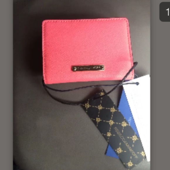 Rebecca minkoff dex card holder watermelon pink