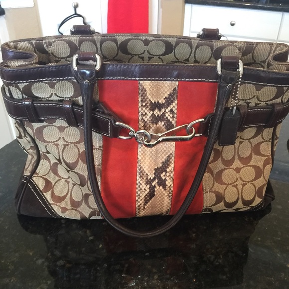 Beautiful Authentic Coach Python strip bag!