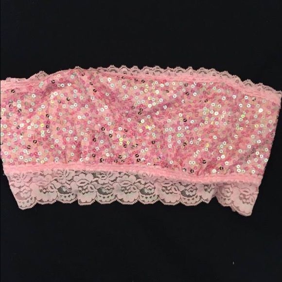Pink VS sequined lace bandeau