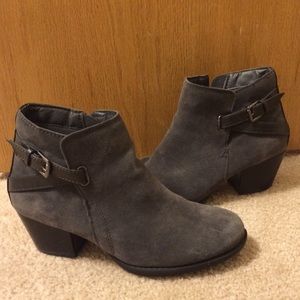 Grey suede booties
