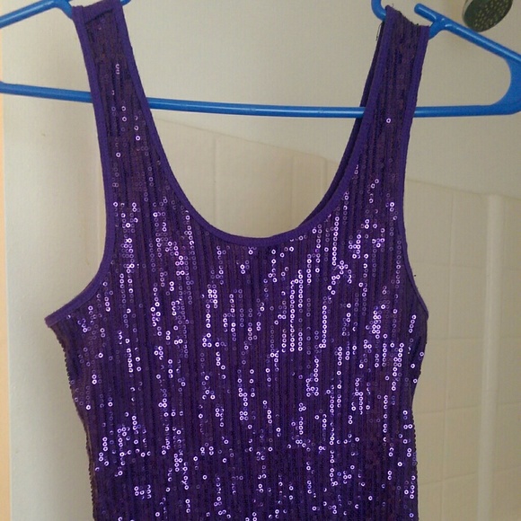 Purple sequin tank top Clearance