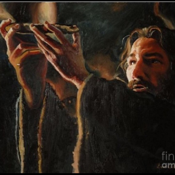 Oil painting 'Jesus' Offering the Bread of Life' - Picture 2 of 4