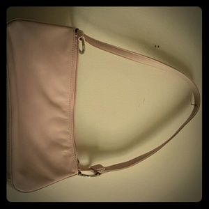 Pink leather handbag