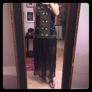 French Connection Aztec Beaded Sequin Top size 6