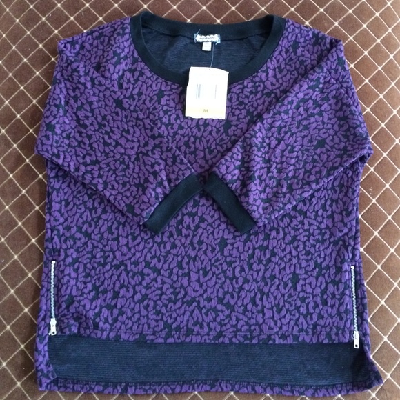 NWT- Cute Purple/Black Sweater