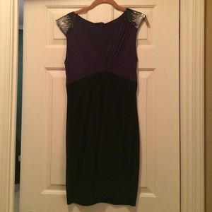 Soprano Dress-Top Part Deep Plum/Bottom Part Black