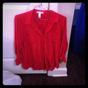 Red button up
