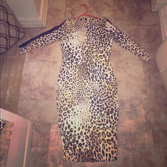 ✨ Zara Cheetah Print Midi Bodycon Dress✨