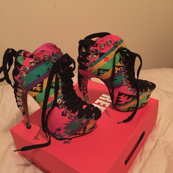 Bright multi color heels