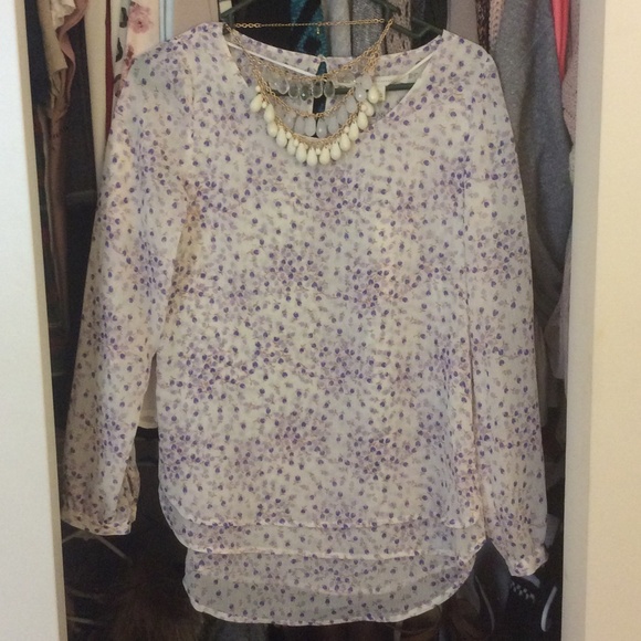 Lauren Conrad Printed Double Layer Top NWT