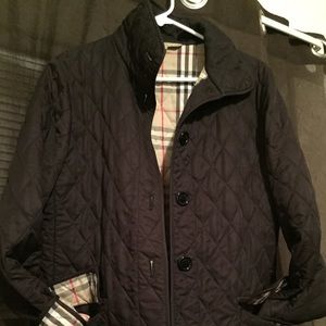 Black Burberry quilted nova jacket