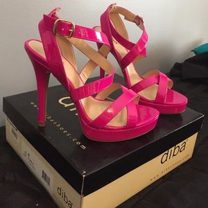 Hot pink scrappy heels