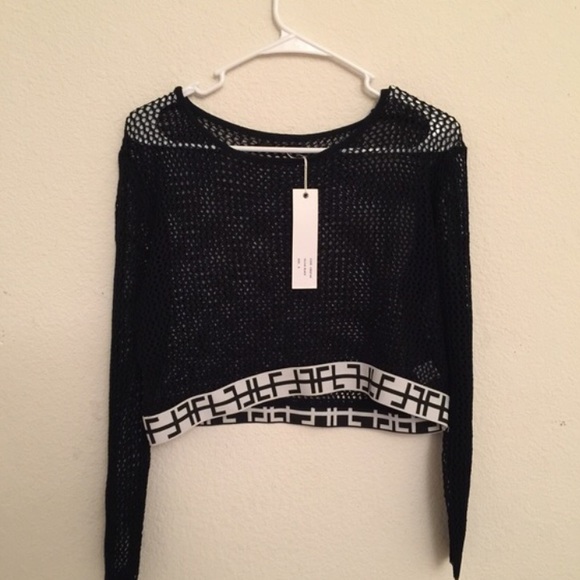 LF Tops - LF black mesh crop top